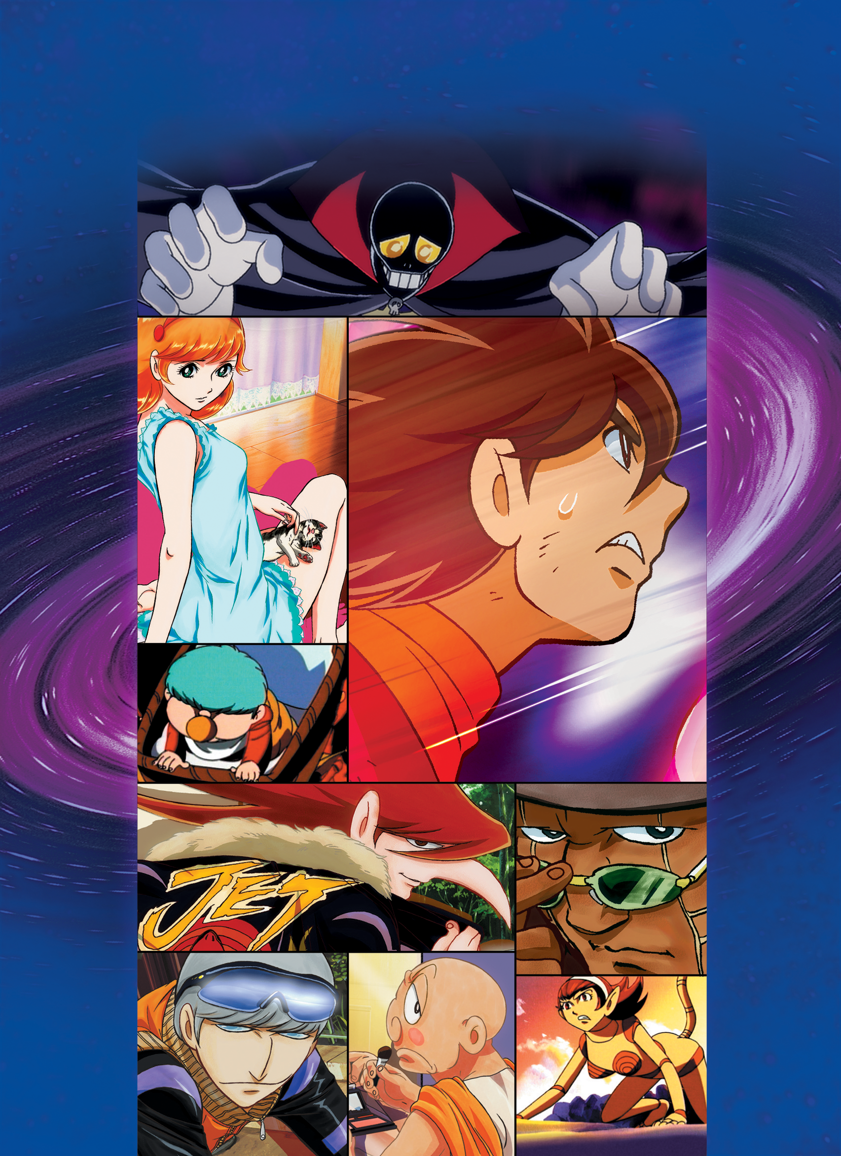 albert_heinrich_(cyborg_004), cyborg_009, dress, francoise_arnoul_(cyborg_003), geronimo_jr._(cyborg_005), great_britain_(cyborg_007), ivan_whisky_(cyborg_001), jet_link_(cyborg_002), konno_naoyuki, megane, neko, shimamura_joe_(cyborg_009), skull_(cyborg_009), tail