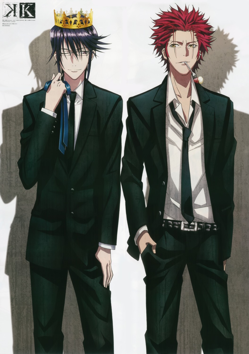 ishimori_ai, k, male, megane, munakata_reisi, smoking, suou_mikoto
