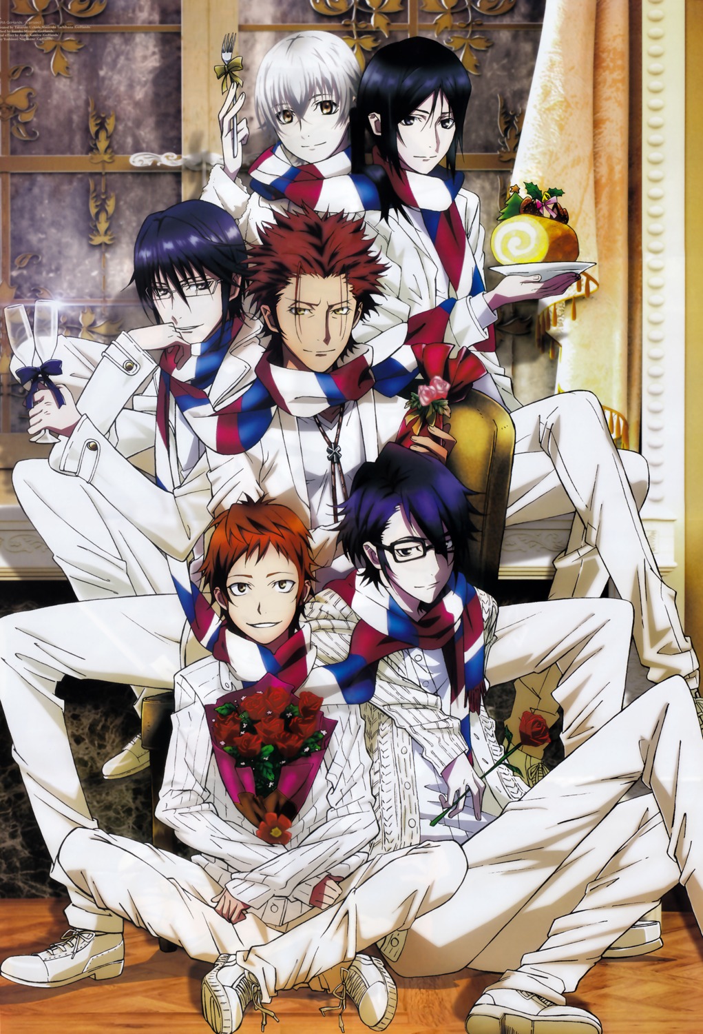 fushimi_saruhiko, isana_yashiro, k, male, munakata_reisi, suou_mikoto, uchida_takayuki, yata_misaki