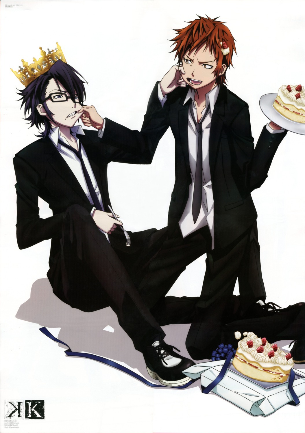fushimi_saruhiko, ishimori_ai, k, male, megane, yata_misaki