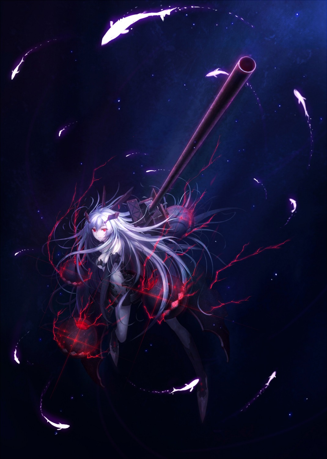 anchorage_hime_(kancolle), gun, hourai_no_hangentsuki, kantai_collection
