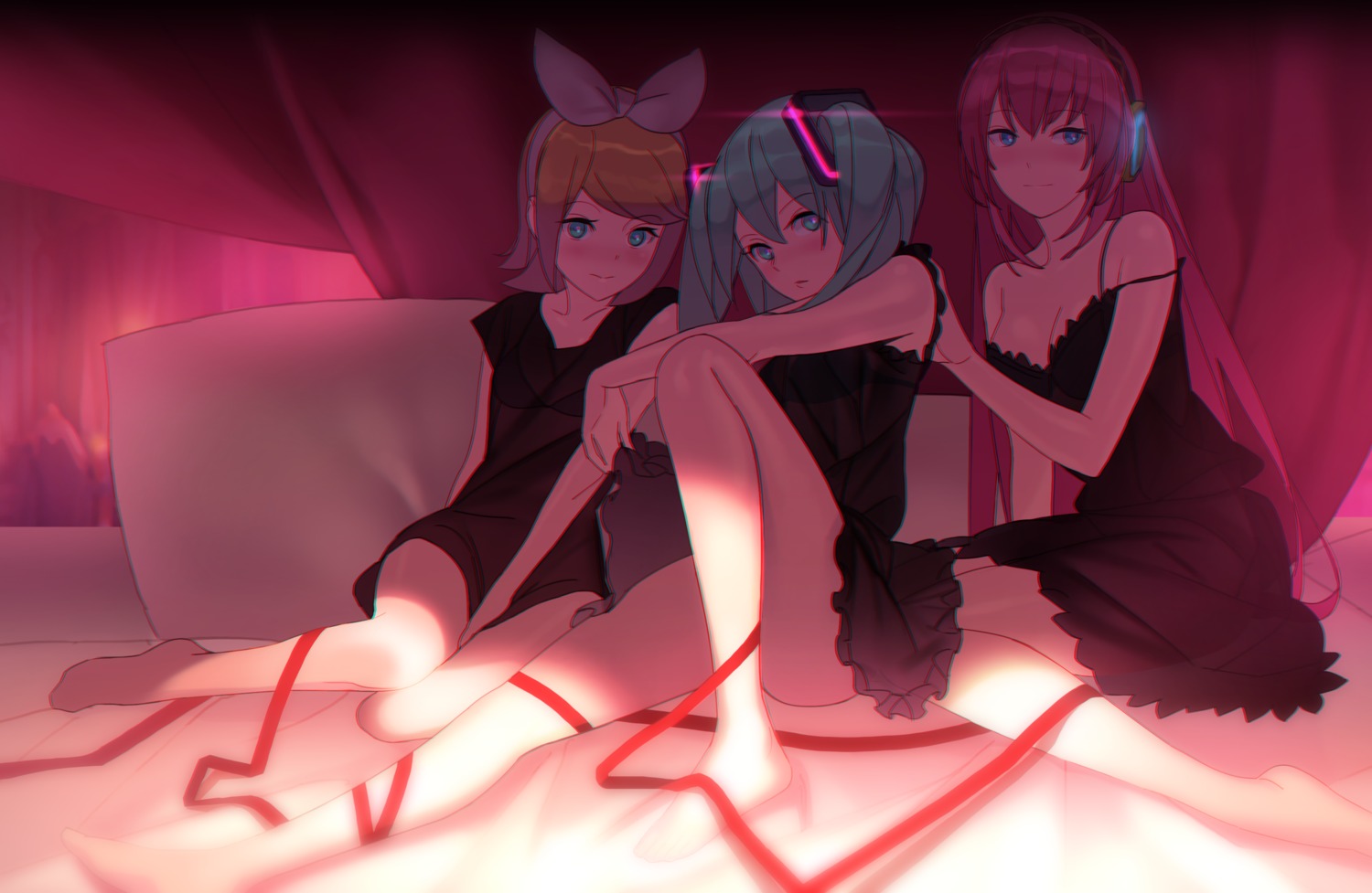 hatsune_miku, jandy, kagamine_rin, megurine_luka, vocaloid