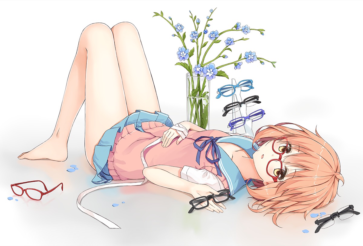 feet, kuriyama_mirai, kyoukai_no_kanata, megane, seifuku, terras