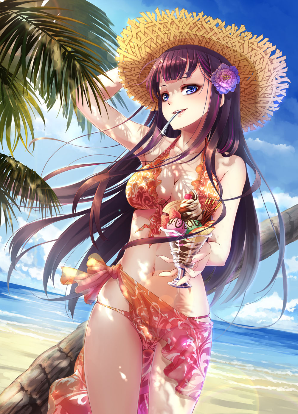 bikini, cleavage, kaku-san-sei_million_arthur, swimsuits, wait