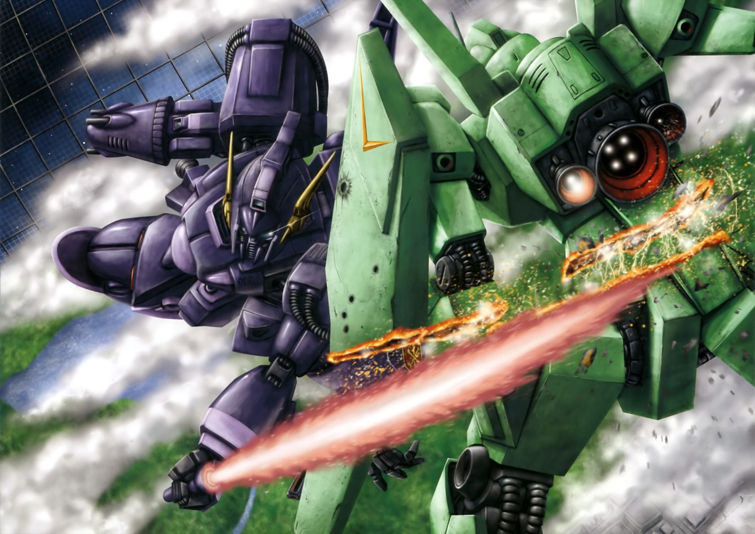 gun, gundam, gundam_f91, jegan, mecha, sword, weapon