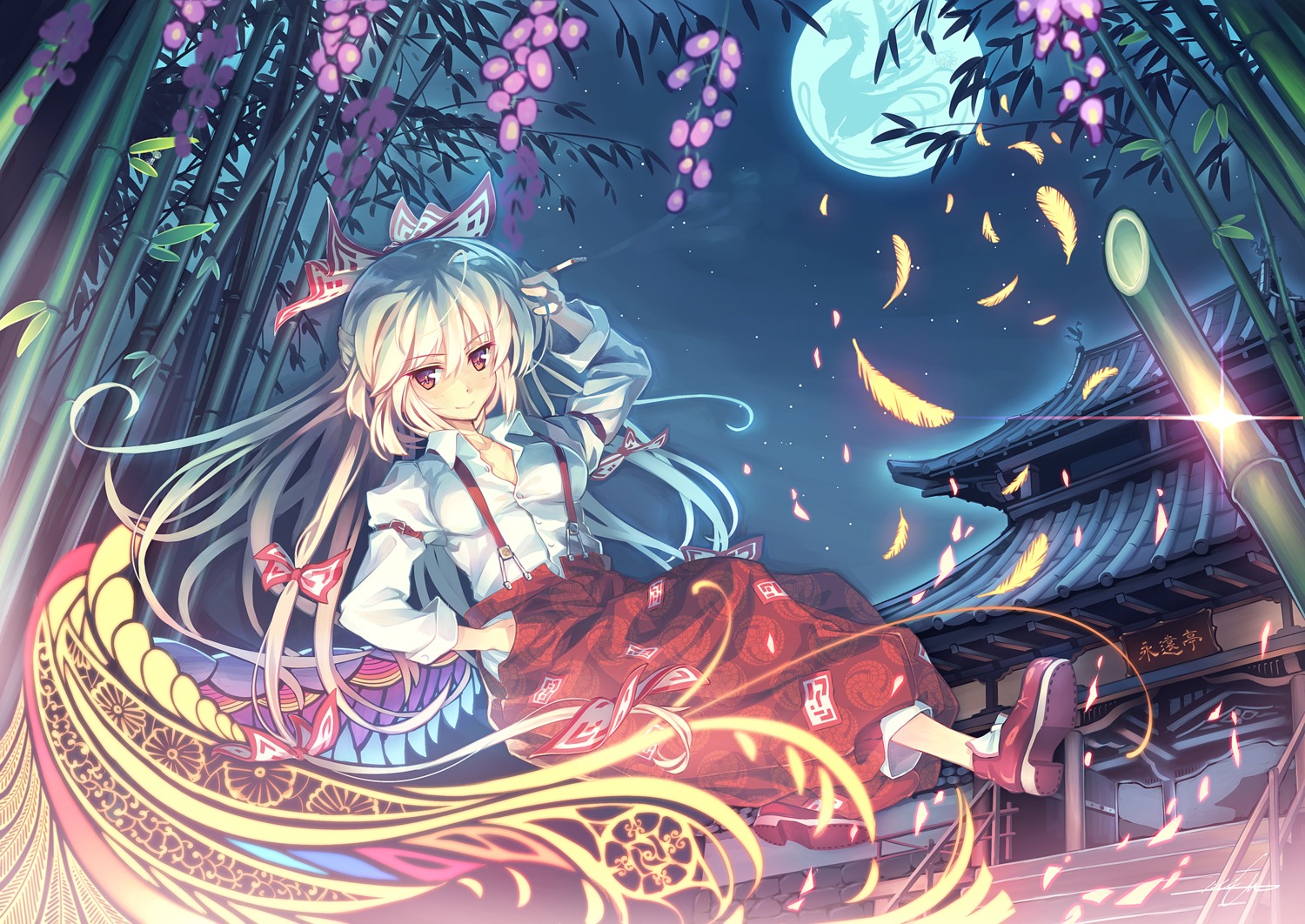 fujiwara_no_mokou, orita_enpitsu, touhou