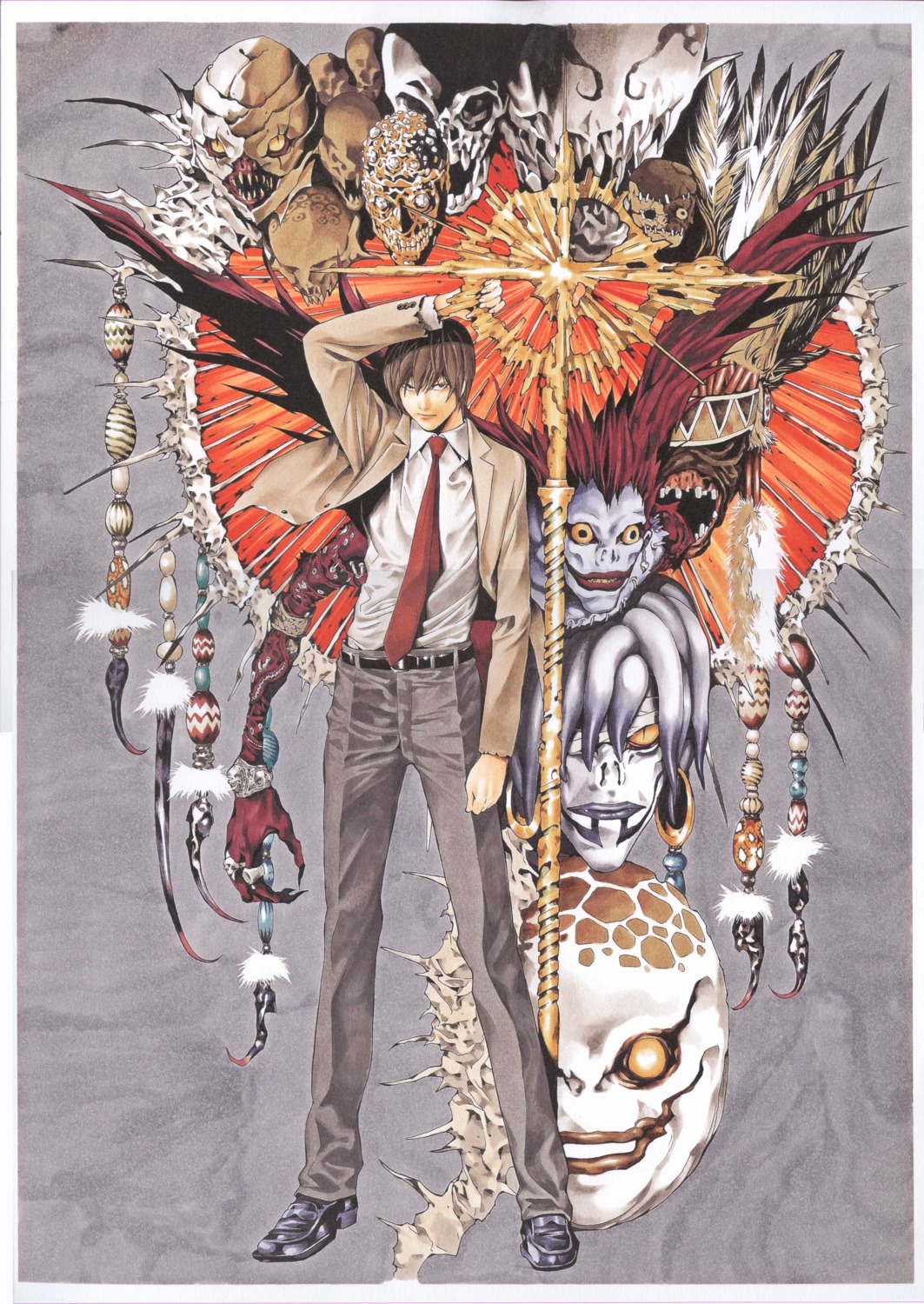 death_note, male, obata_takeshi, rem, ryuk, yagami_light