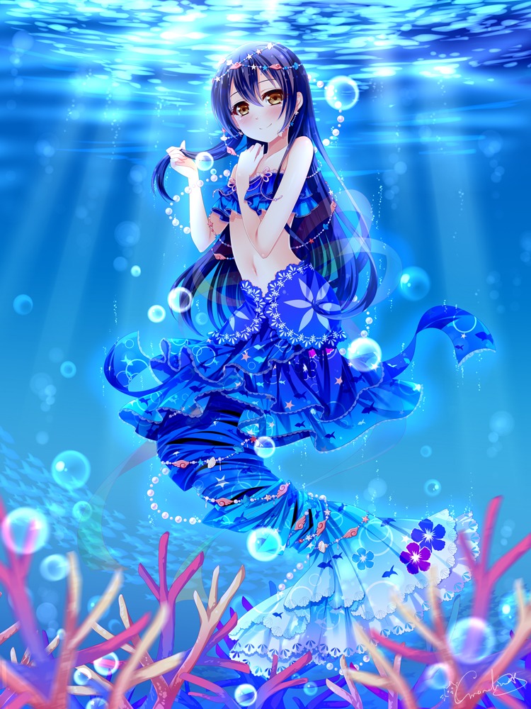 grandia_bing, love_live!, love_live!_(series), mermaid, monster_girl, sonoda_umi