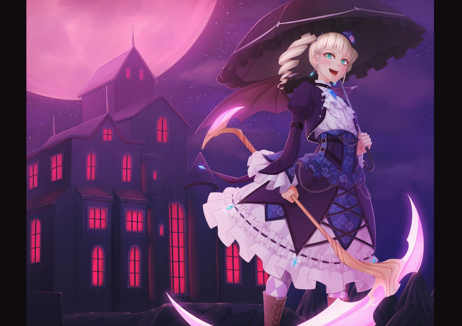 aikatsu!, gothic_lolita, kedama_keito, lolita_fashion, toudou_yurika, weapon, wings