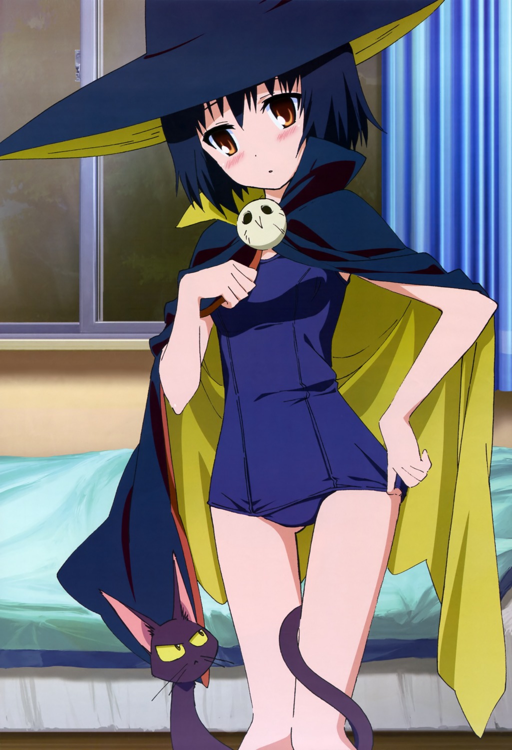 chiro_(majimoji_rurumo), majimoji_rurumo, neko, rurumo_maji_mojiruka, school_swimsuit, swimsuits, witch