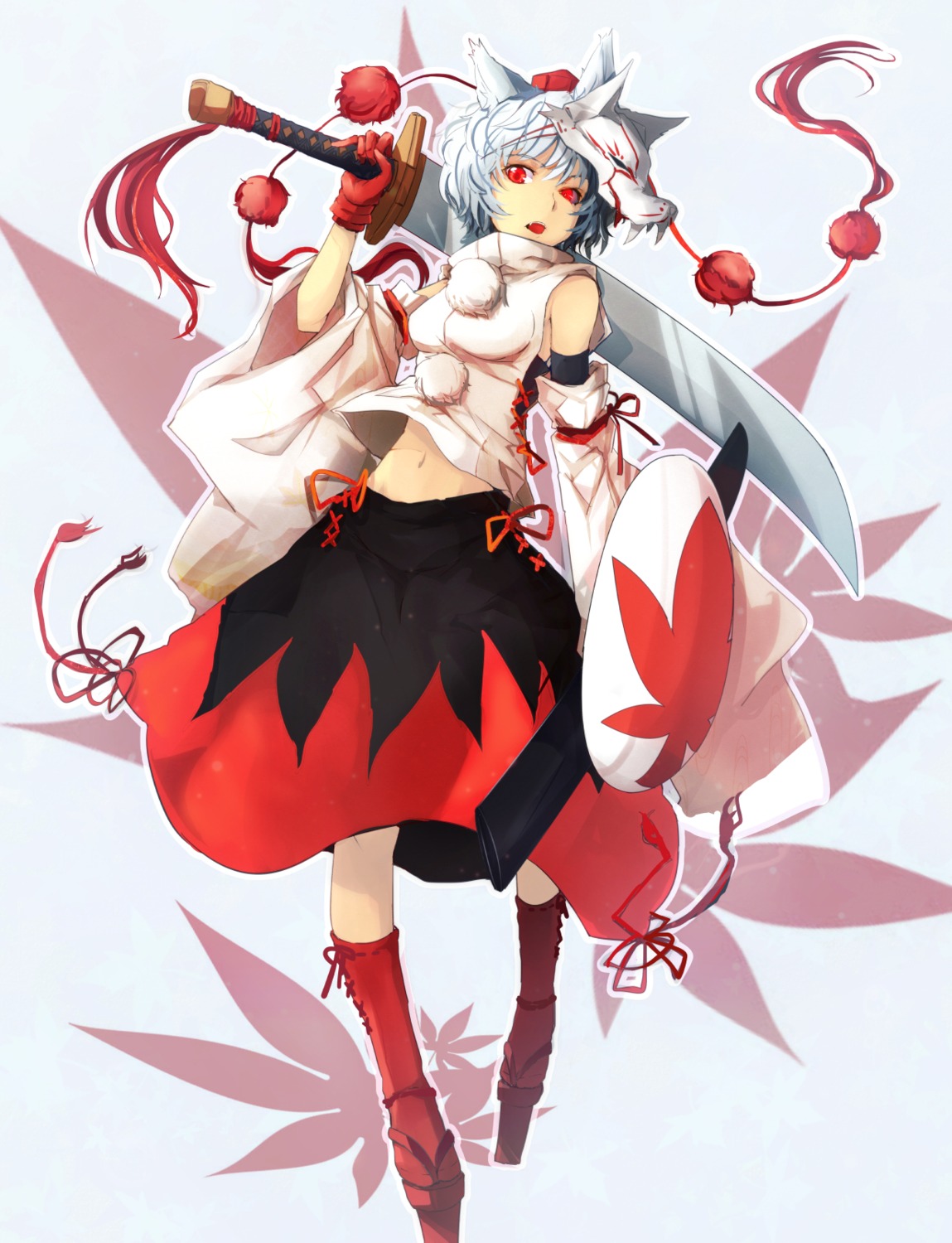 animal_ears, cibo_(killy), inubashiri_momiji, sword, tail, touhou