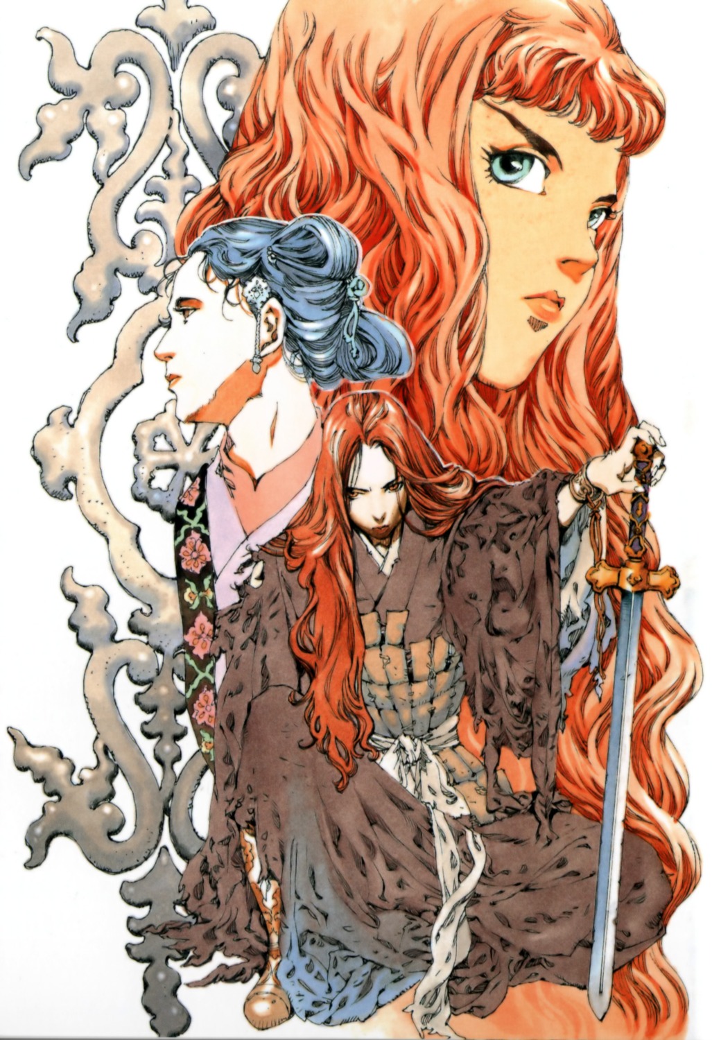 gyokuyou, juuni_kokuki, kimono, nakajima_youko, risai, sword, yamada_akihiro