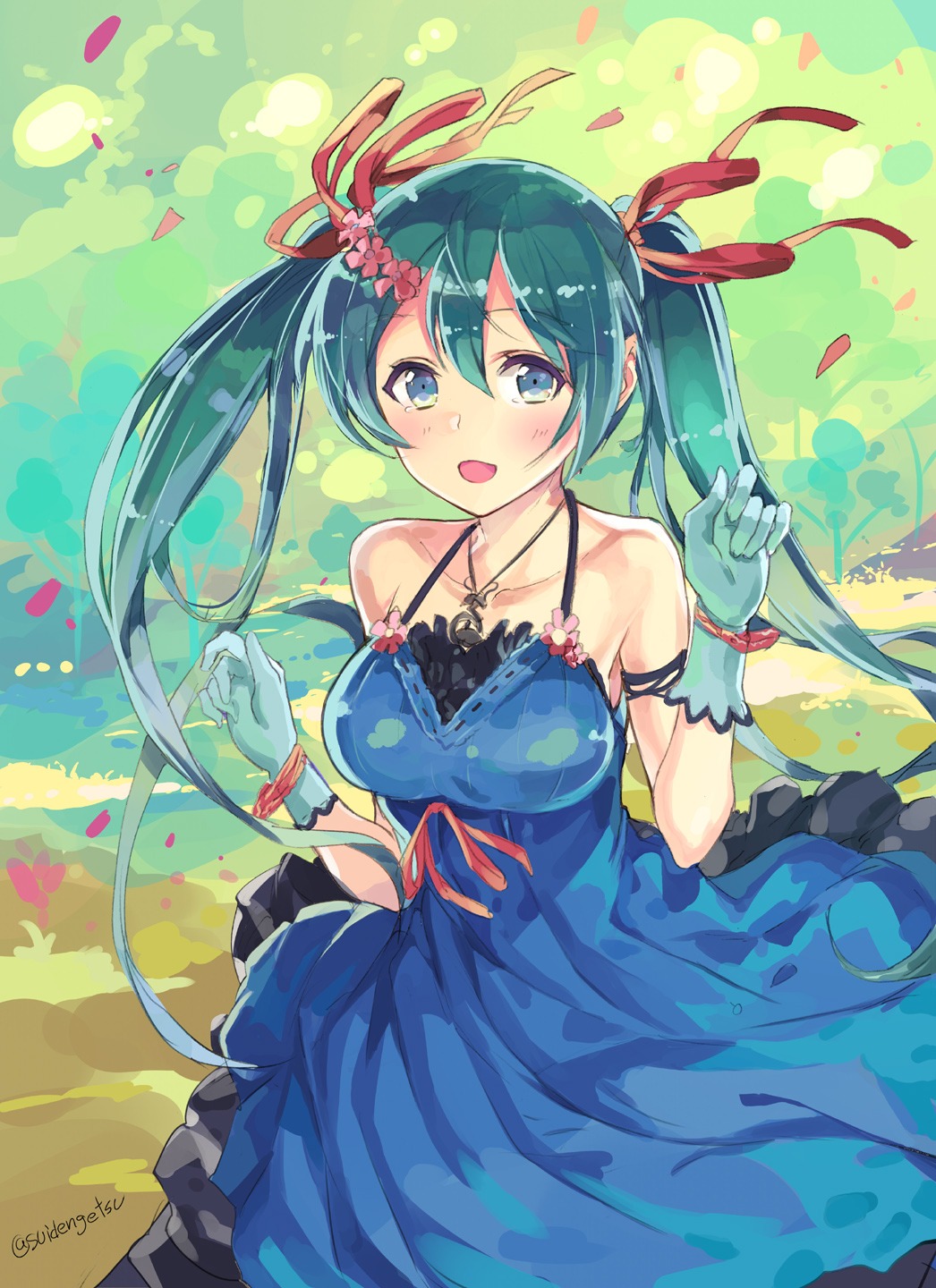 dress, hatsune_miku, suiden_getsu, vocaloid