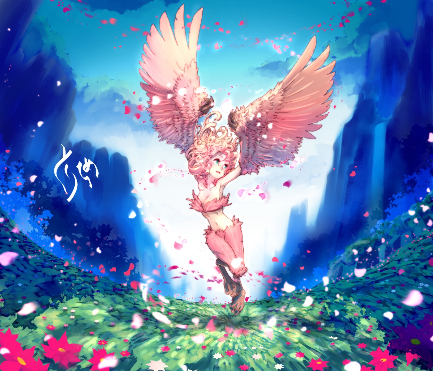 monster_girl, tokonatu, wings