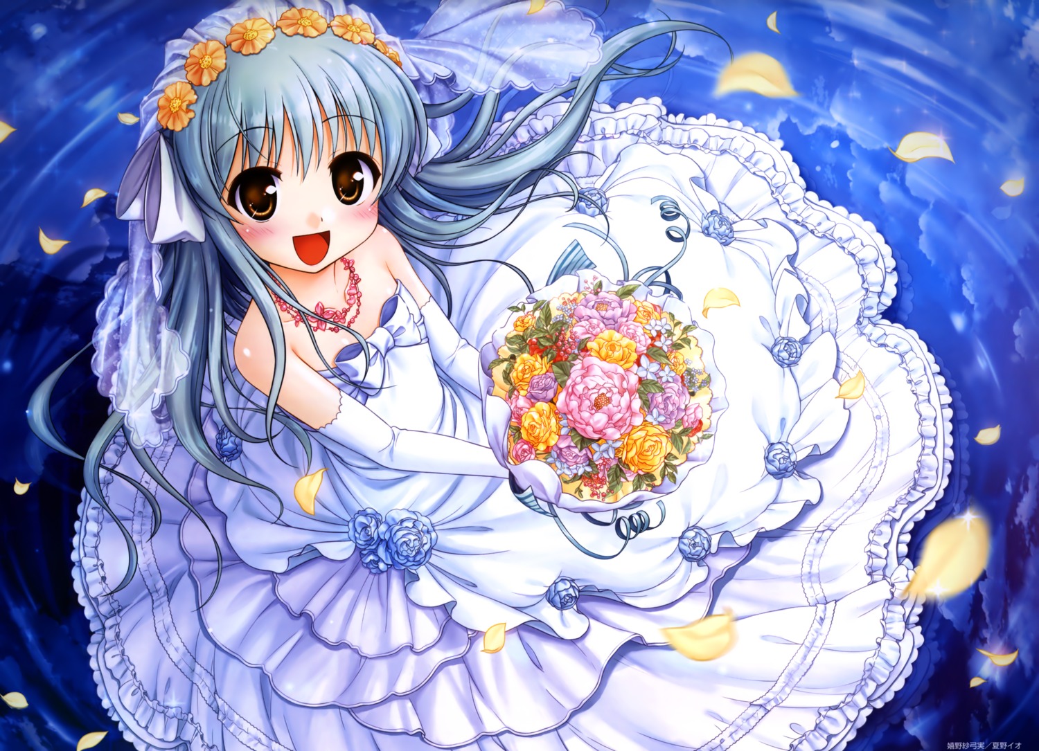 august, daitoshokan_no_hitsujikai, dress, fixed, natsuno_io, ureshino_sayumi, wedding_dress