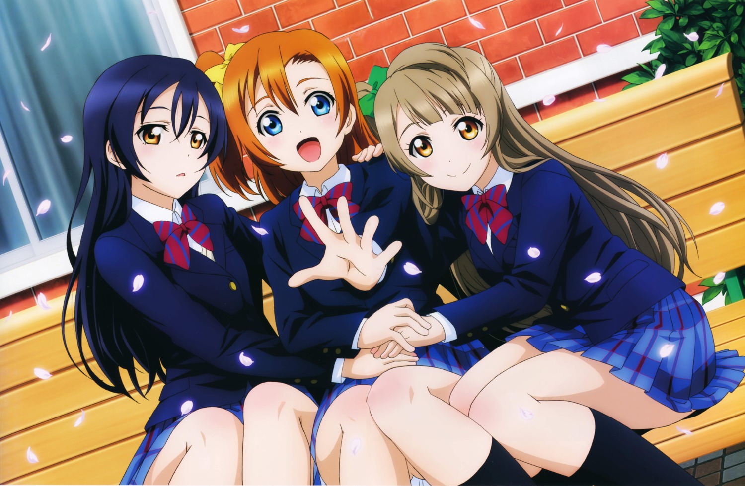 kousaka_honoka, love_live!, love_live!_(series), minami_kotori, seifuku, sonoda_umi, yoshida_yuuichi