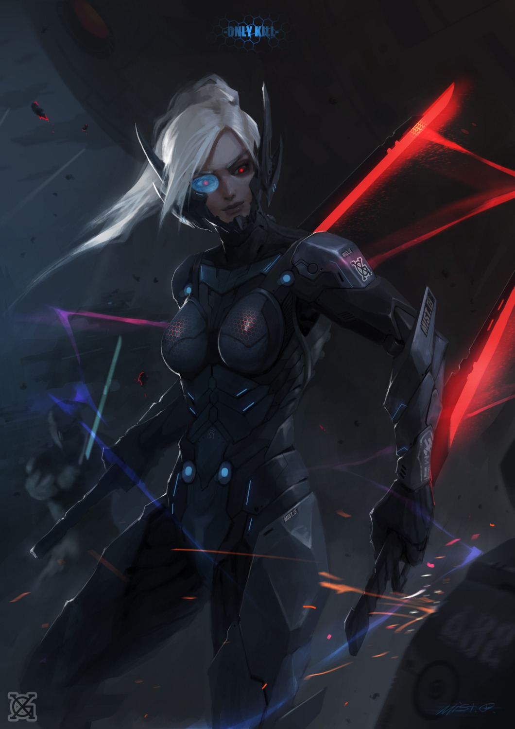armor, bodysuit, sword, weapon, xiaoguimist