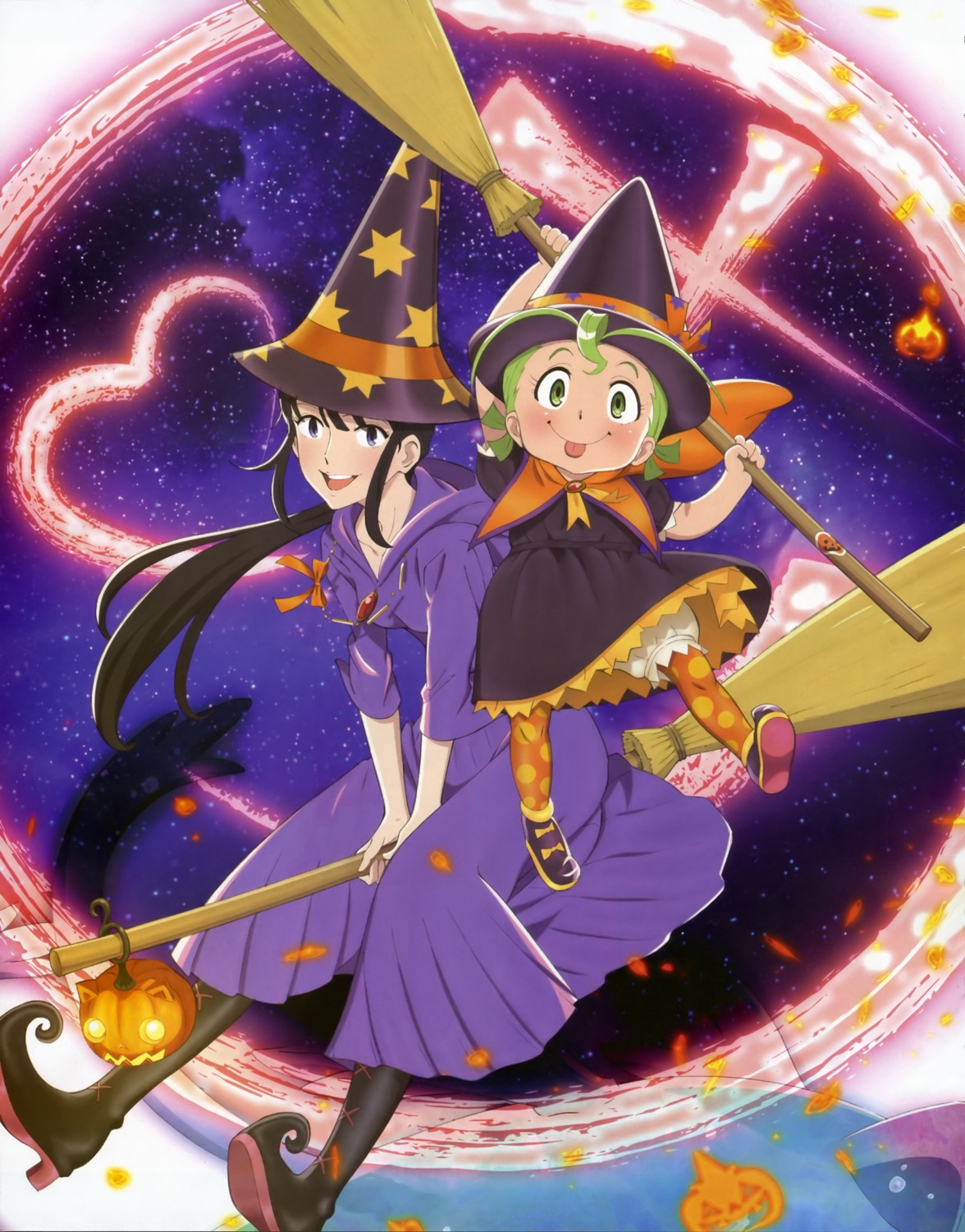 bloomers, halloween, majokko_shimai_no_yoyo_to_nene, nene_(majokko_shimai_no_yoyo_to_nene), witch, yoyo_(majokko_shimai_no_yoyo_to_nene)