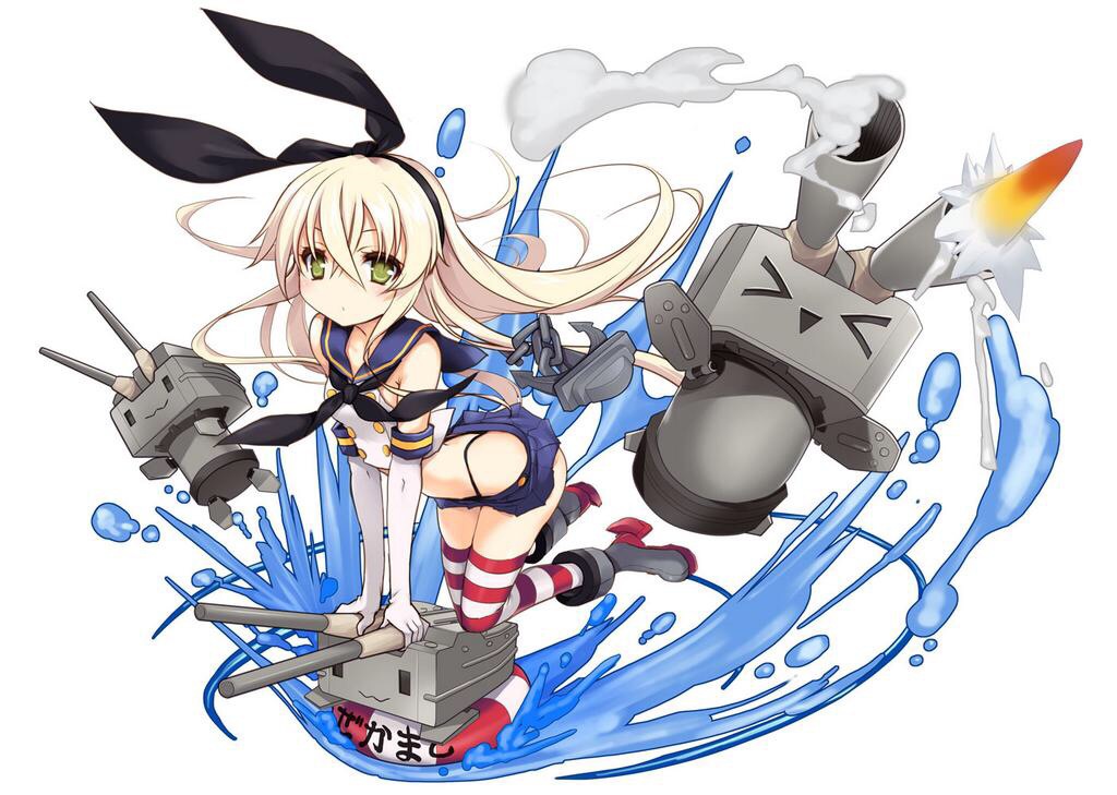 kantai_collection, pantsu, rensouhou-chan, shimakaze_(kancolle), thighhighs, thong, yoshiwo