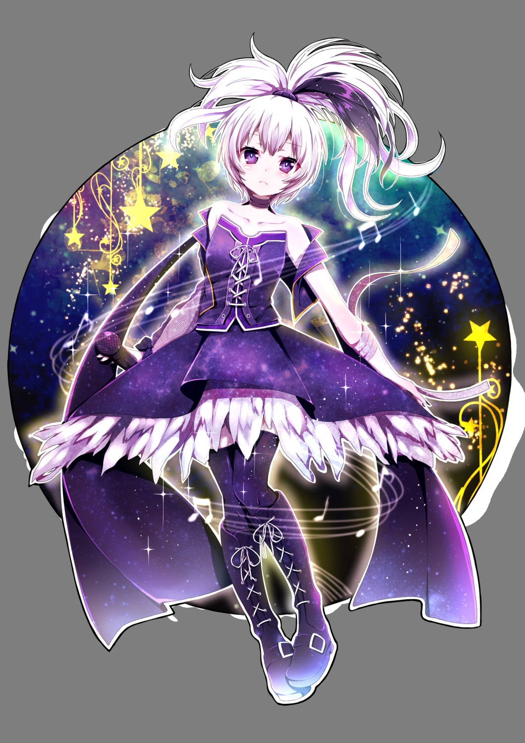 dress, flower_(vocaloid), suzuki_moeko, thighhighs, transparent_png, vocaloid