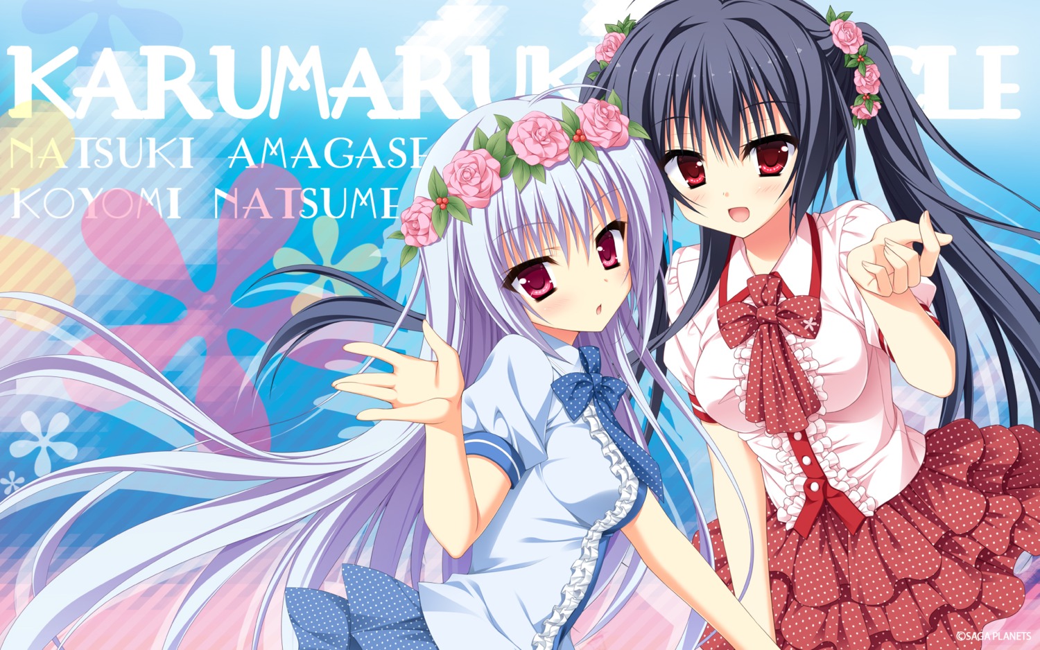 amagase_natsuki, hontani_kanae, karumaruka_circle, natsume_koyomi, saga_planets, toranosuke, wallpaper