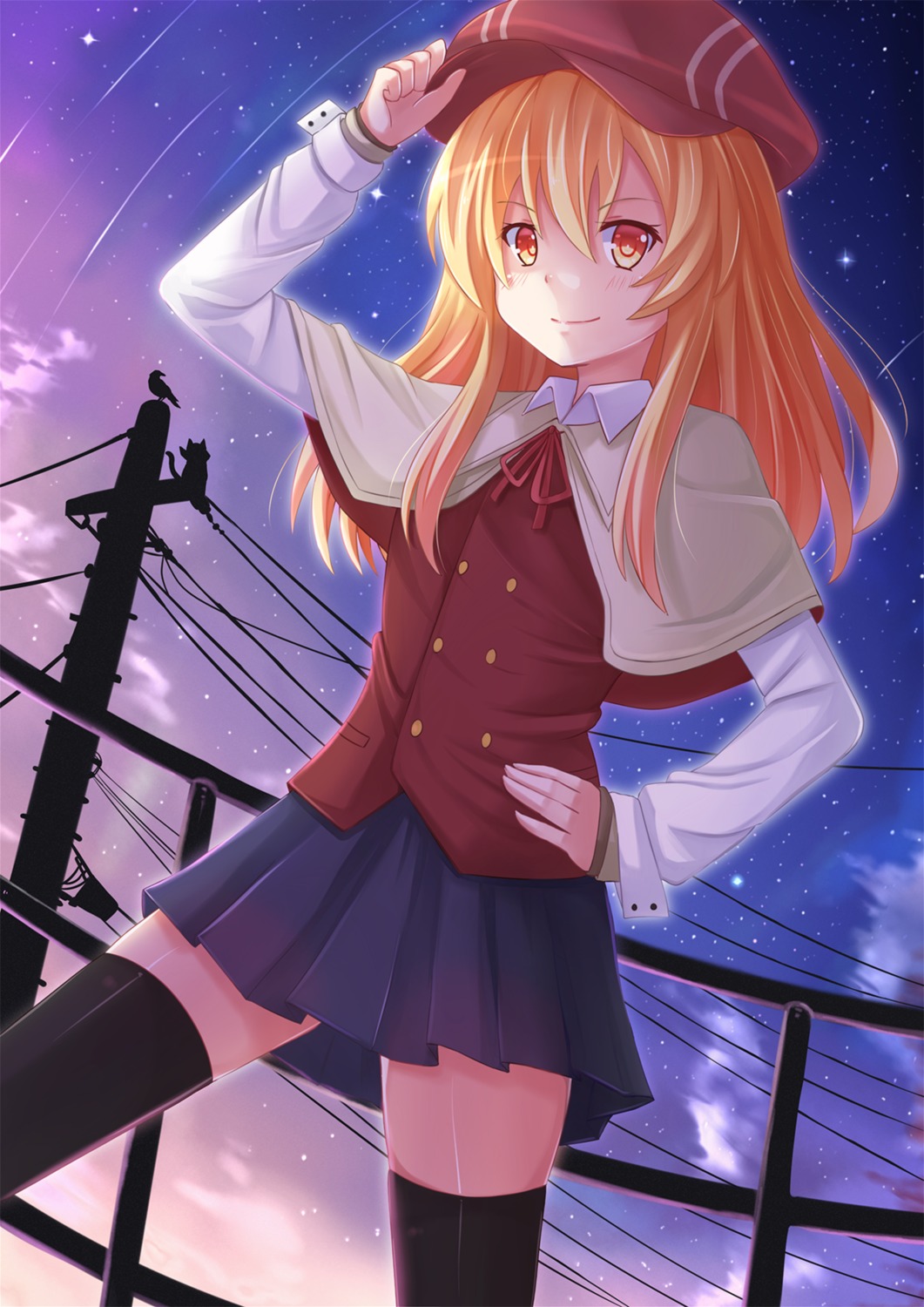 ikkyuu_tensai, kazenokaze, ryuugajou_nanana_no_maizoukin, seifuku, thighhighs