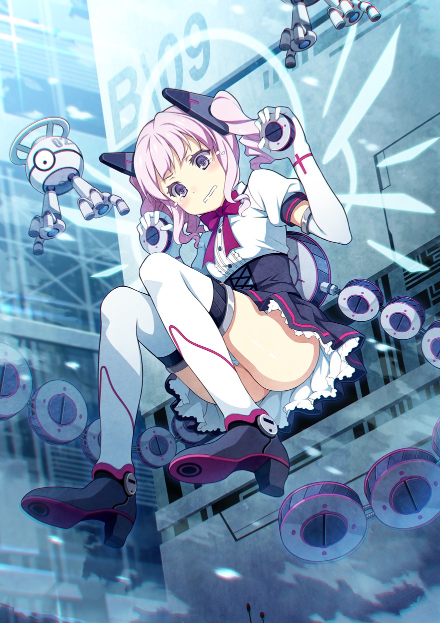 b.k, dress, heels, mecha, mecha_musume, thighhighs