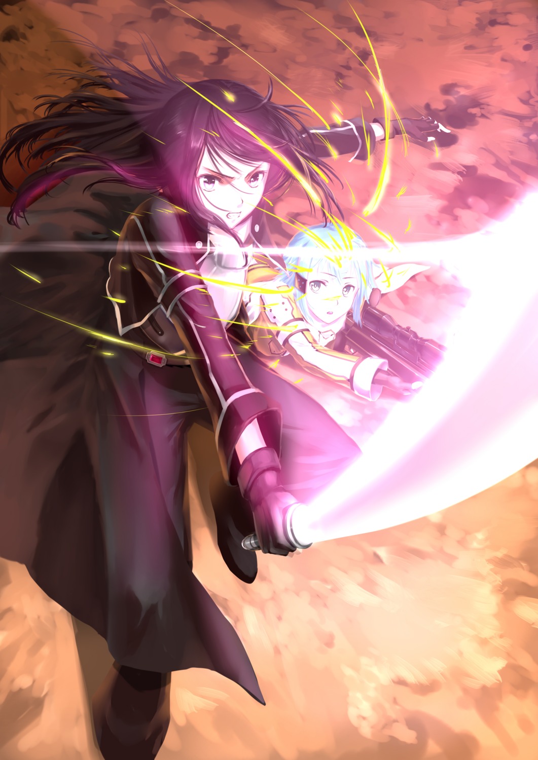ccjn, gun, gun_gale_online, kirito, sinon, sword, sword_art_online
