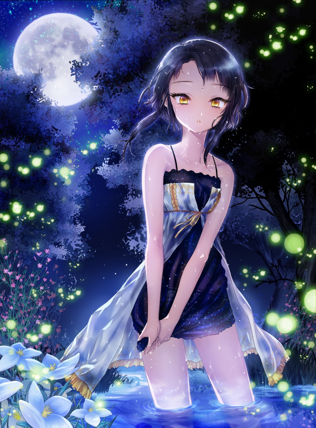 den_(diorama), dress, pantsu, shimapan, sita_vilosa, summer_dress, sword_girls, wet