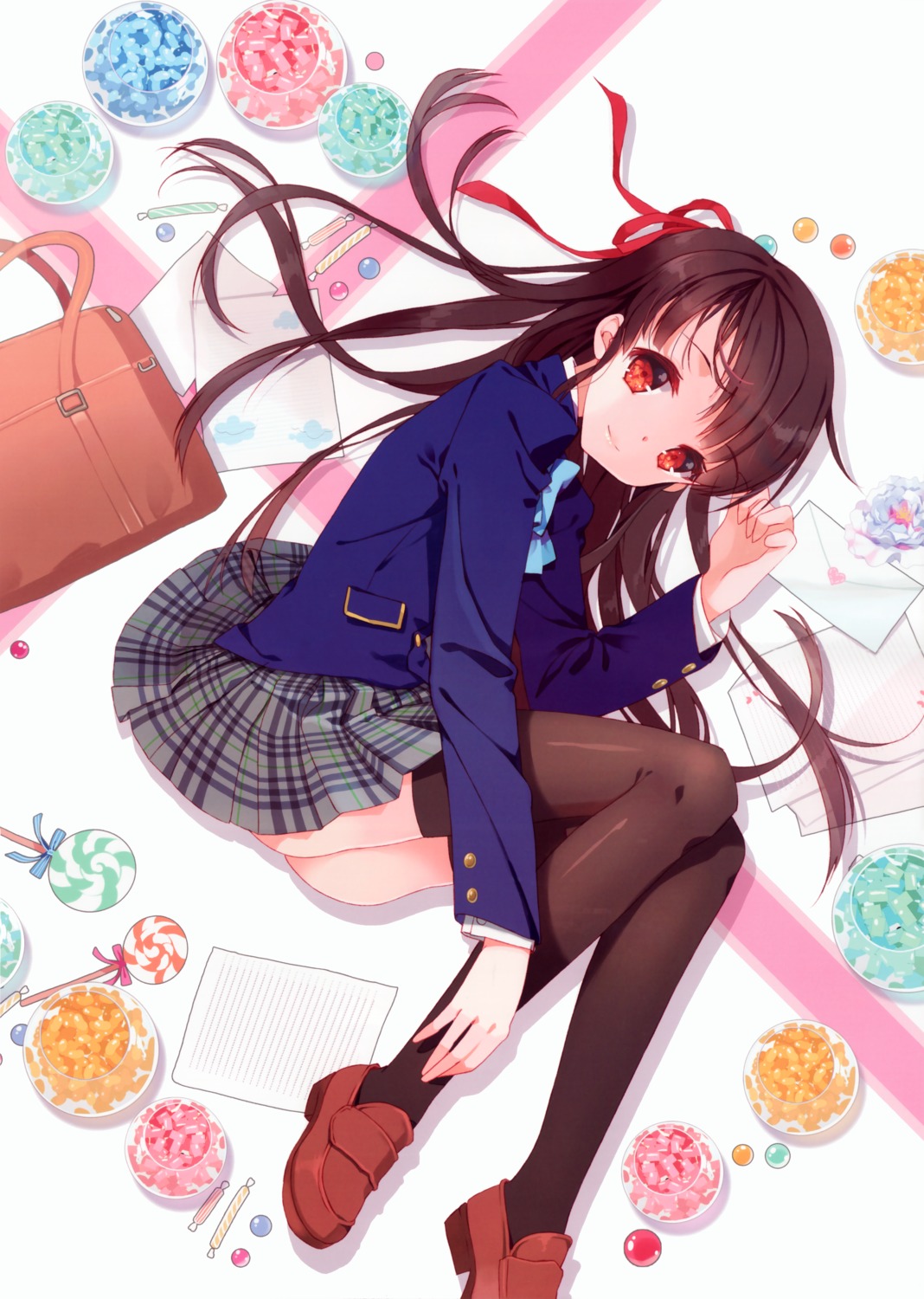 mintchoco, seifuku, sugarringo, thighhighs