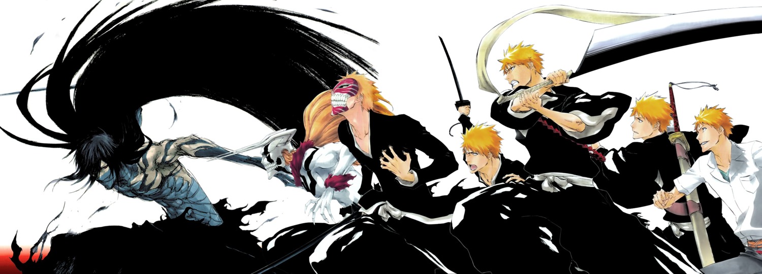 bleach, japanese_clothes, kubo_tite, kurosaki_ichigo, male, sword, weapon