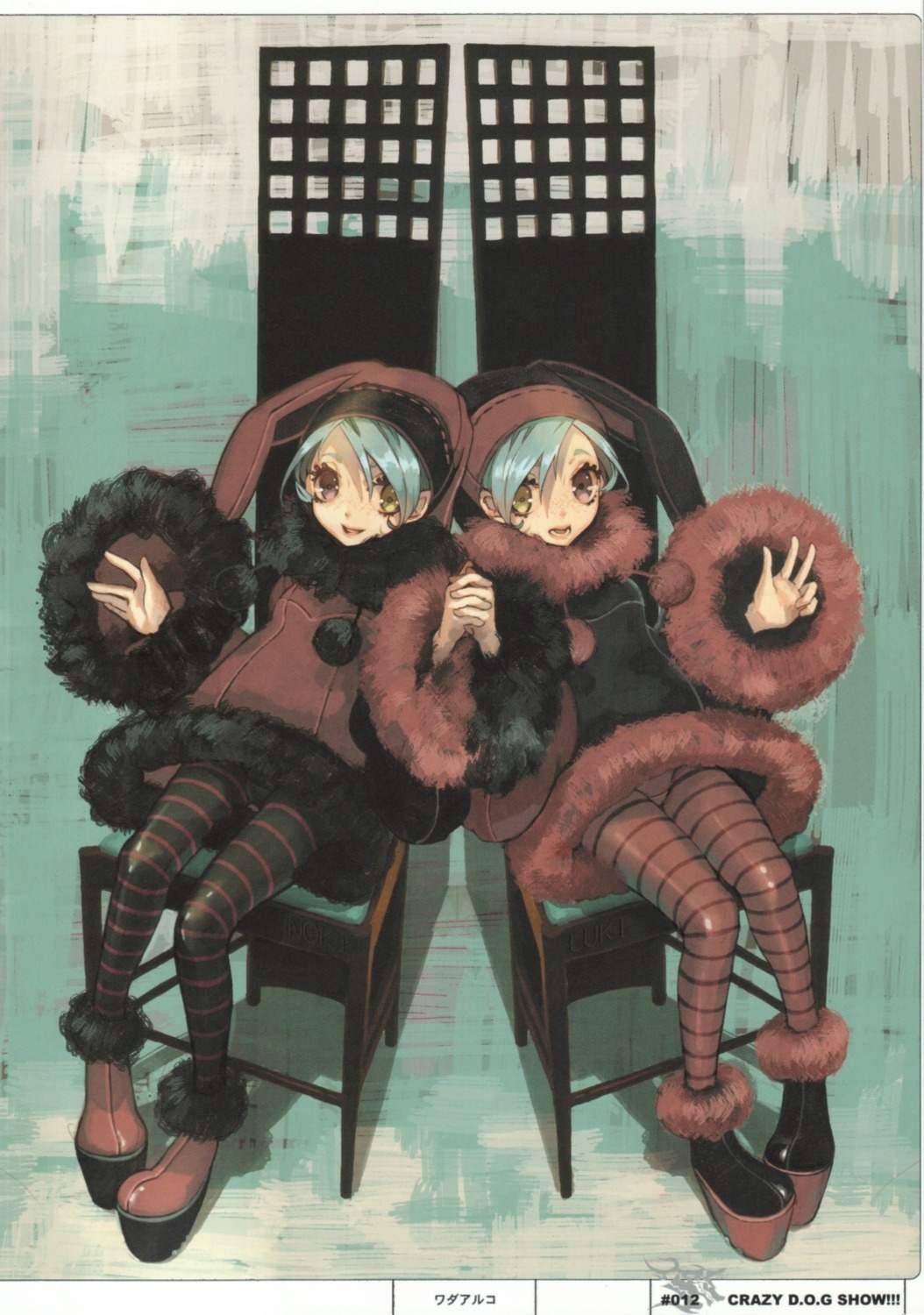 dogs, heterochromia, luki, noki, wada_rco