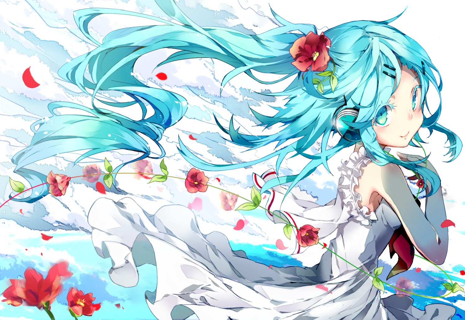 dress, headphones, rooseputo_02, summer_dress