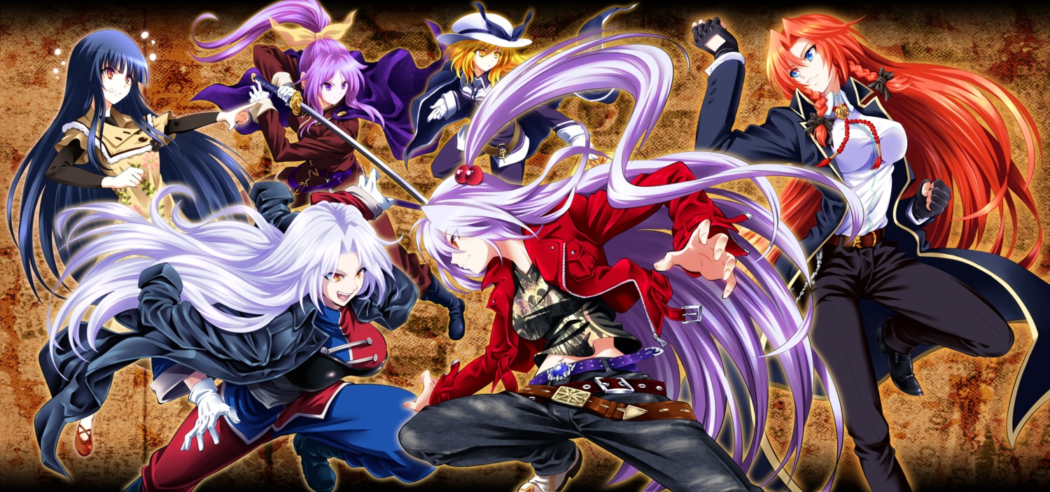 dress, hijikawa_arashi, hong_meiling, houraisan_kaguya, shinki, sword, touhou, watatsuki_no_toyohime