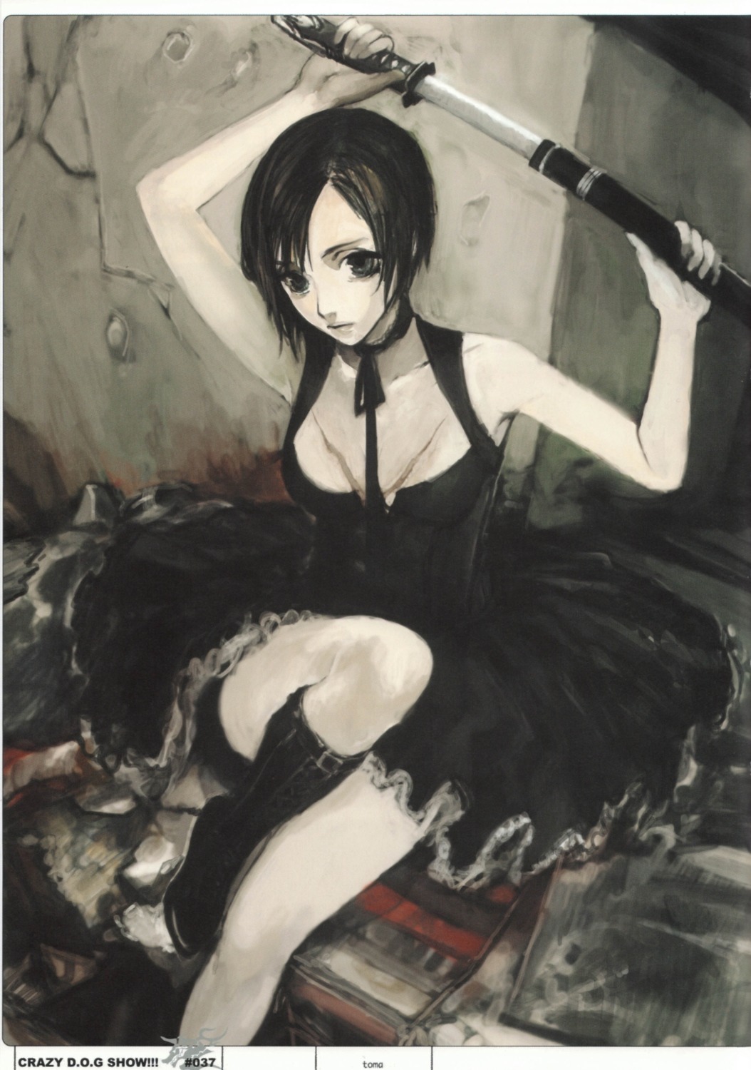 dogs, dress, fuyumine_naoto, sword, tomatika