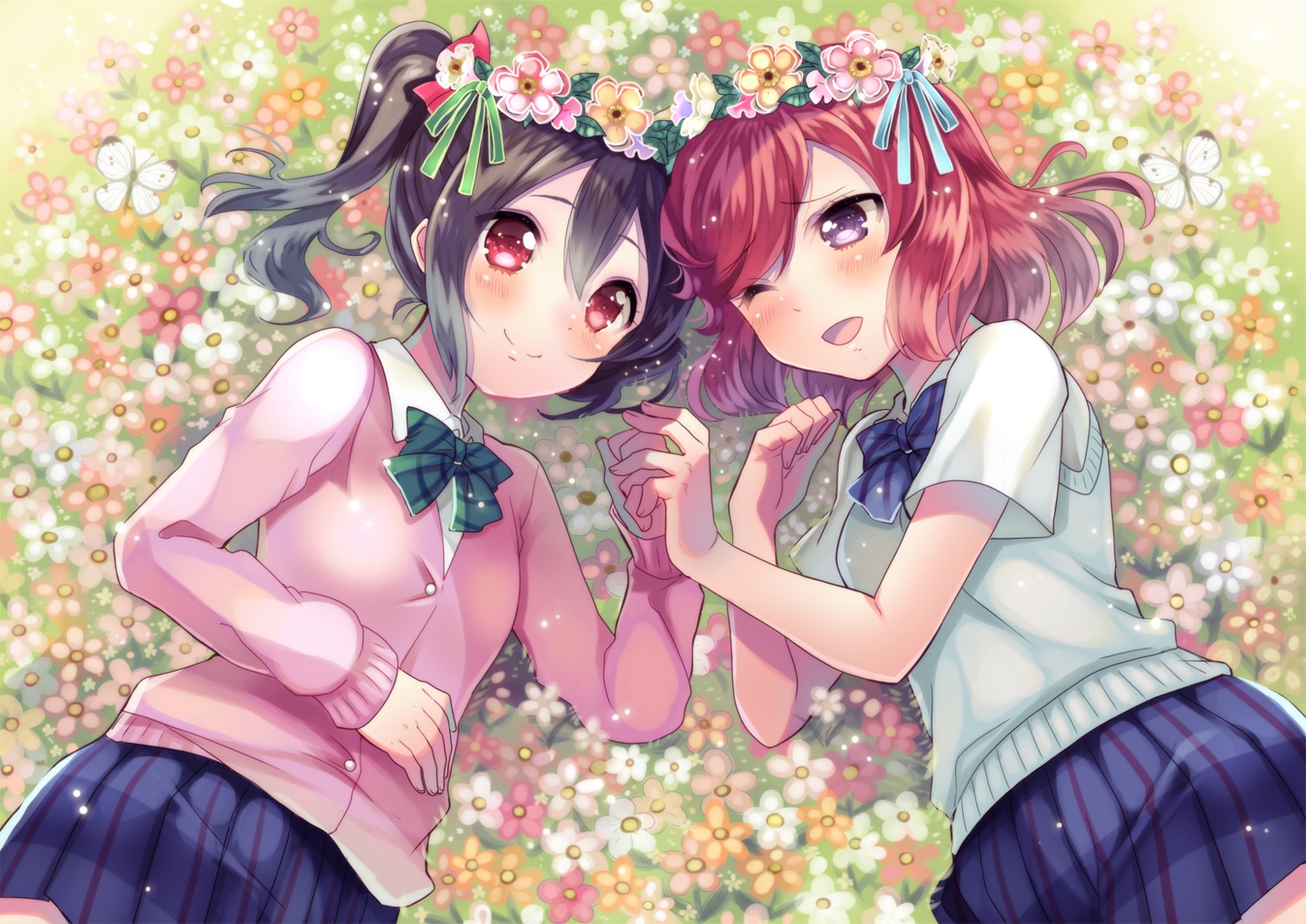 hikarino, love_live!, love_live!_(series), nishikino_maki, seifuku, yazawa_nico