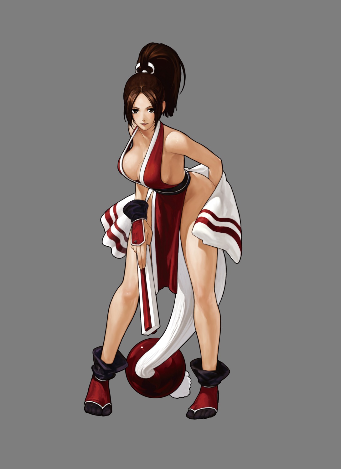 cleavage, eisuke_ogura, king_of_fighters, king_of_fighters_xiii, no_bra, shiranui_mai, snk, transparent_png