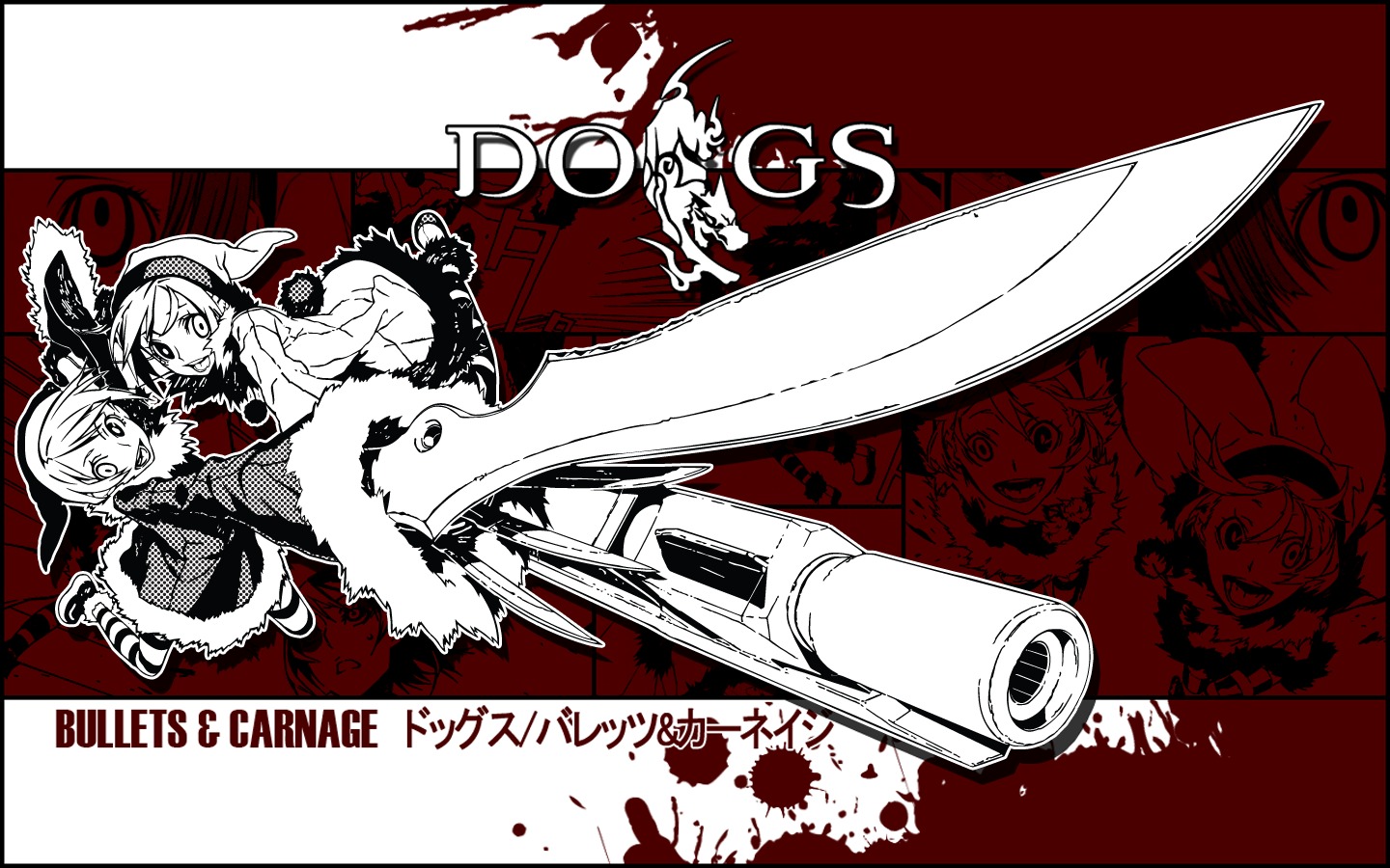 dogs, gun, heterochromia, luki, noki, sword, wallpaper