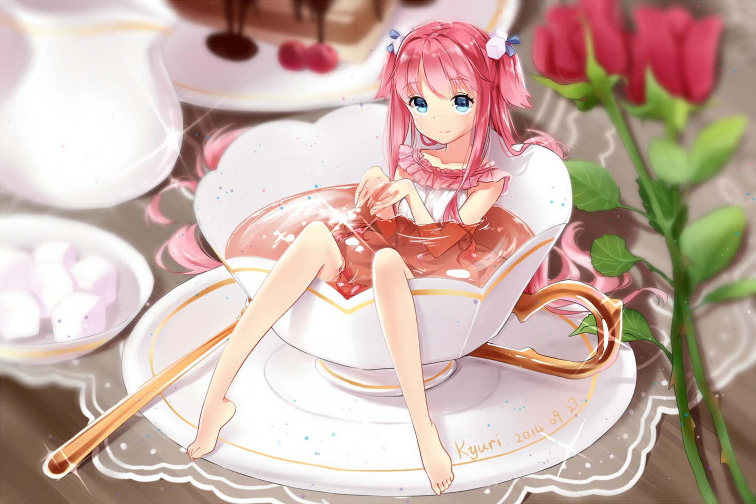 dress, kyuri_tizu, wet
