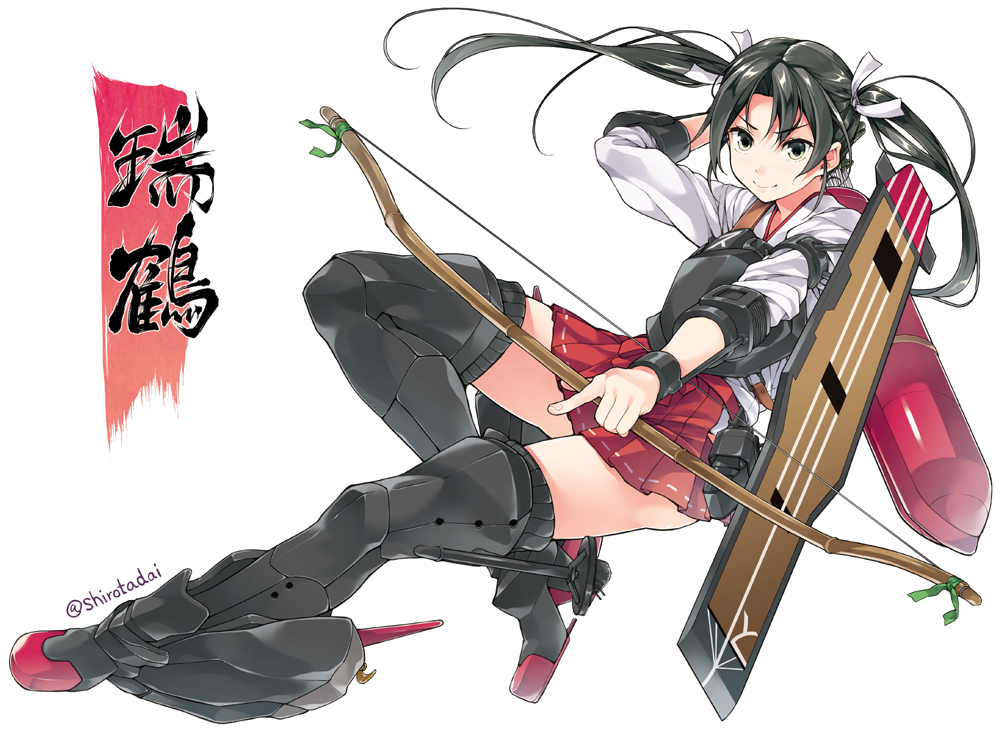 heels, kantai_collection, shirota_dai, thighhighs, weapon, zuikaku_(kancolle)
