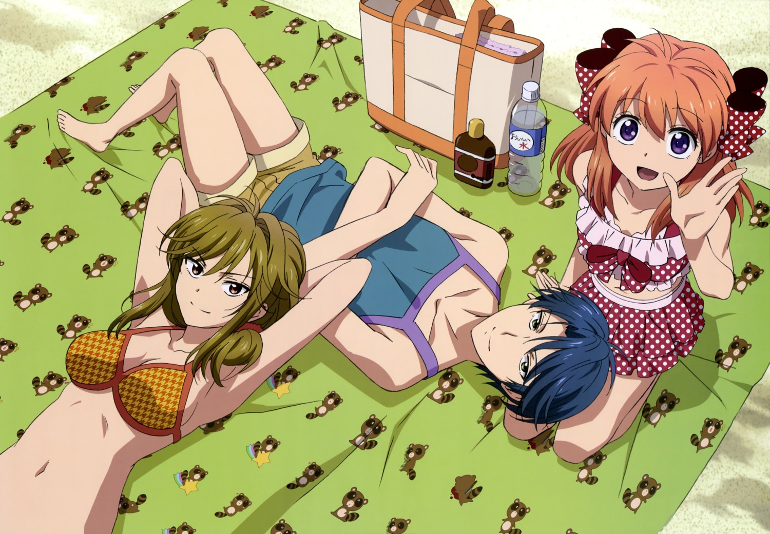 bikini_top, cleavage, gekkan_shoujo_nozaki-kun, kashima_yuu, sakura_chiyo, seo_yuzuki, swimsuits