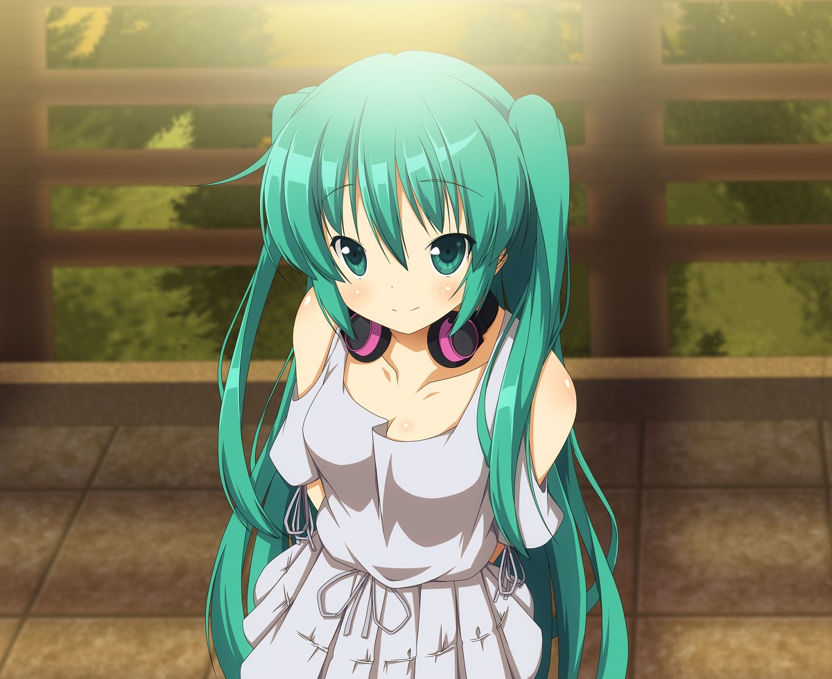 dress, hatsune_miku, headphones, summer_dress, vocaloid, yukizuki_kei_(yossa)