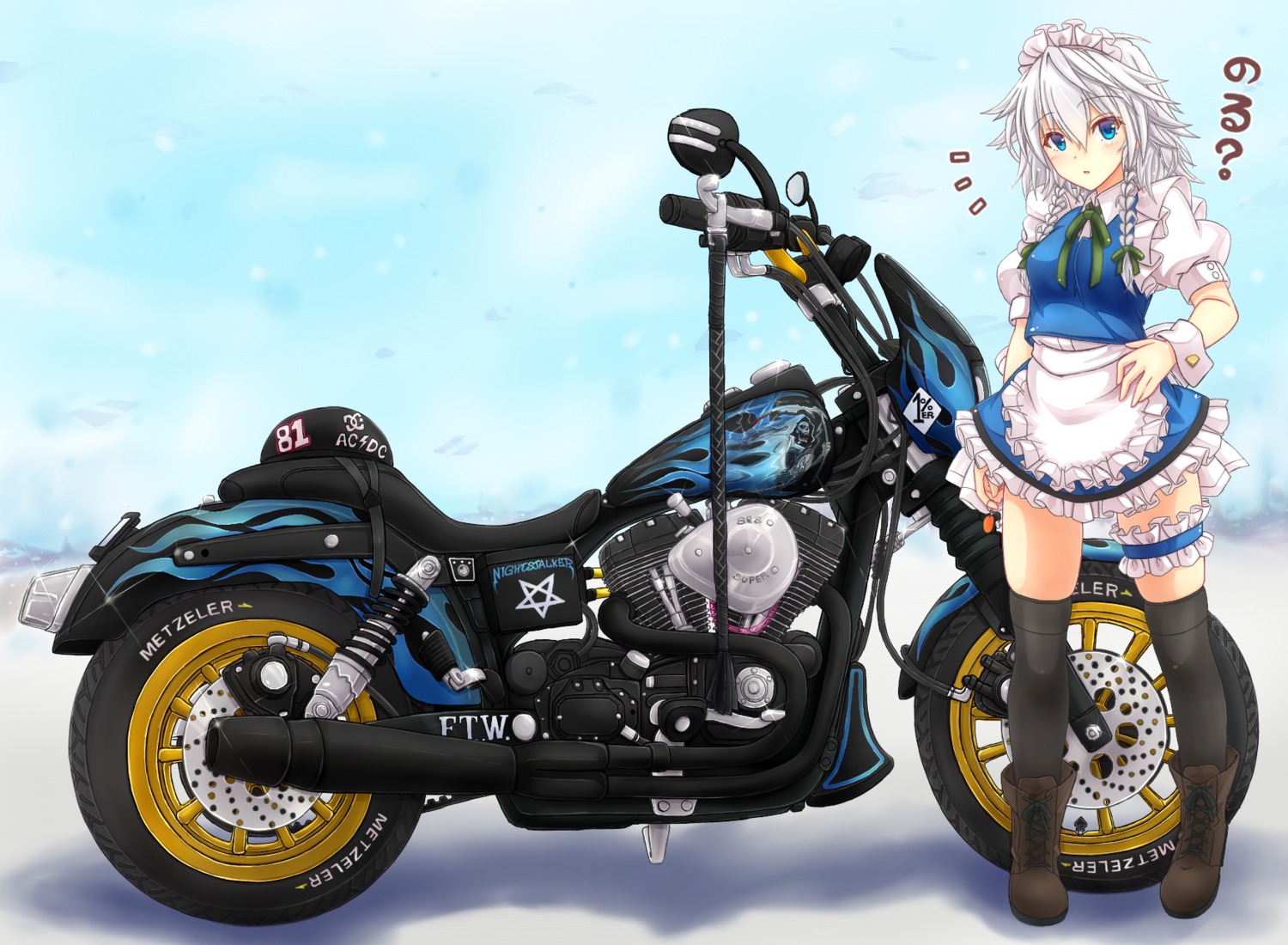 garter, heels, izayoi_sakuya, maid, mickey_dunn, thighhighs, touhou
