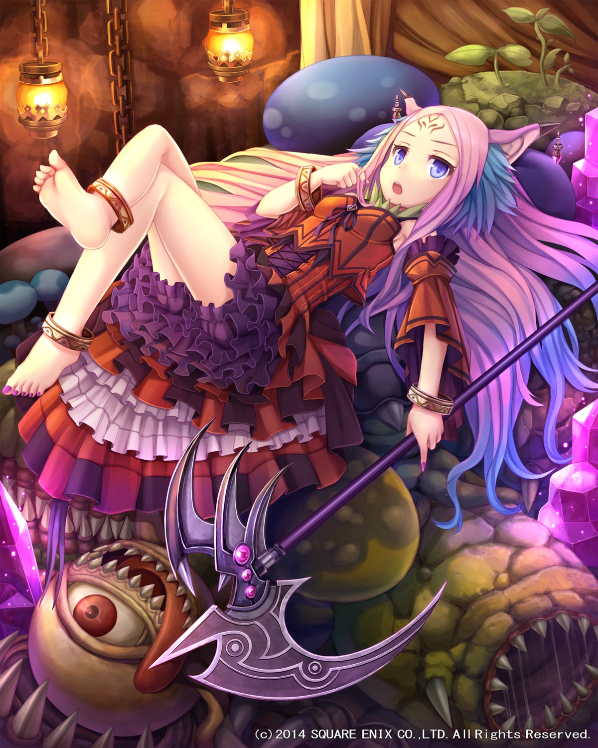 animal_ears, bloomers, dress, feet, lost_crusade, monster, namaru_(summer_dandy), square_enix