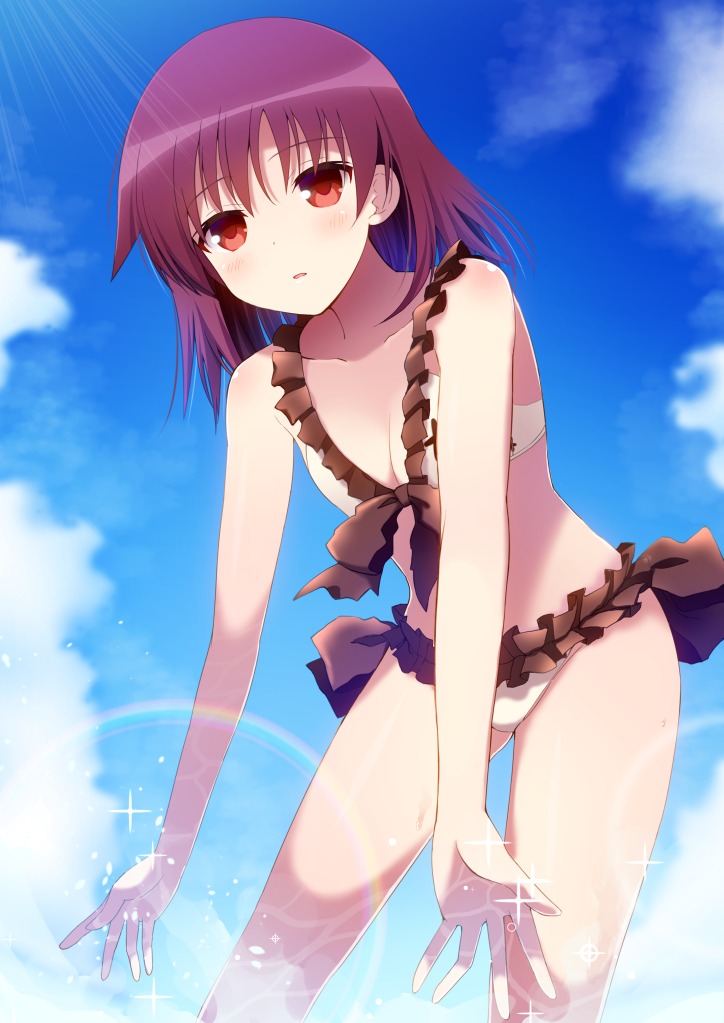 bikini, cleavage, hyuuga_takashi, miyanaga_teru, saki, swimsuits, wet