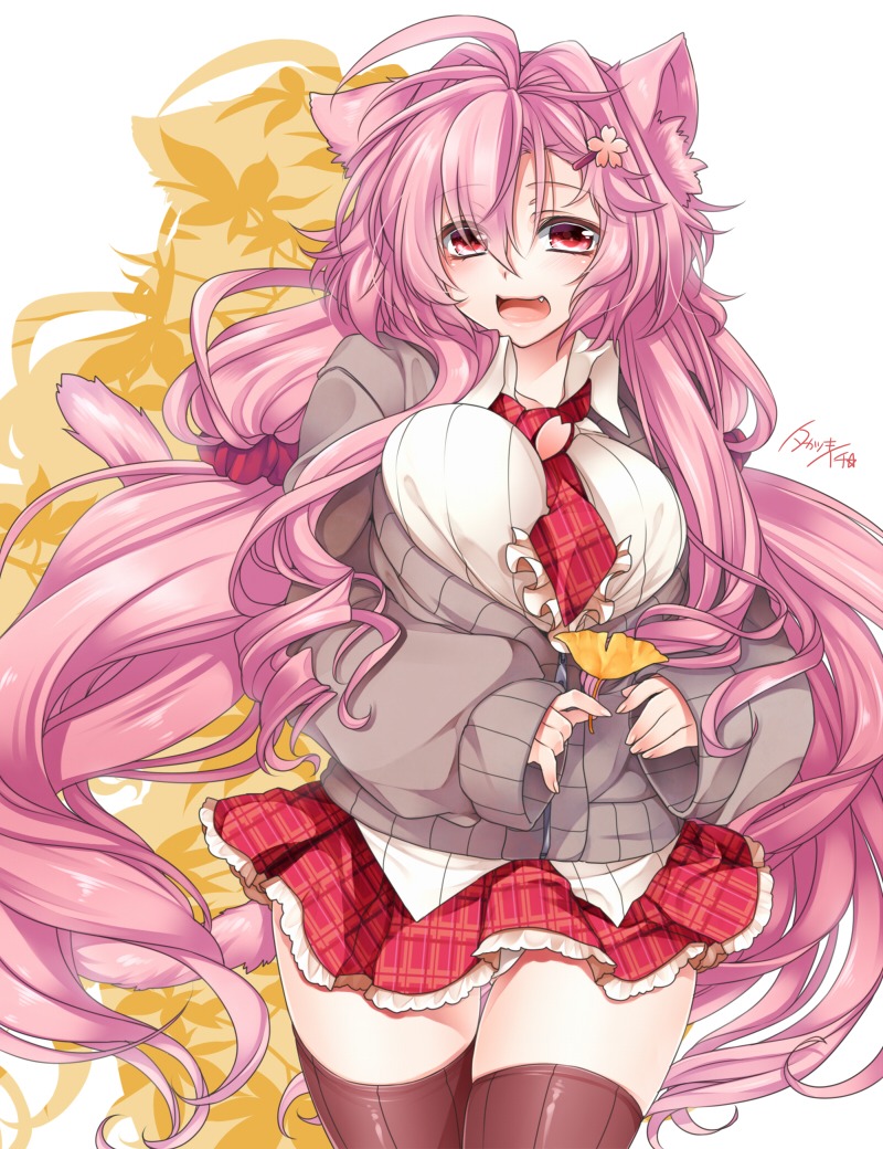 animal_ears, nekomimi, pantsu, tail, takatsuki_ichi, thighhighs