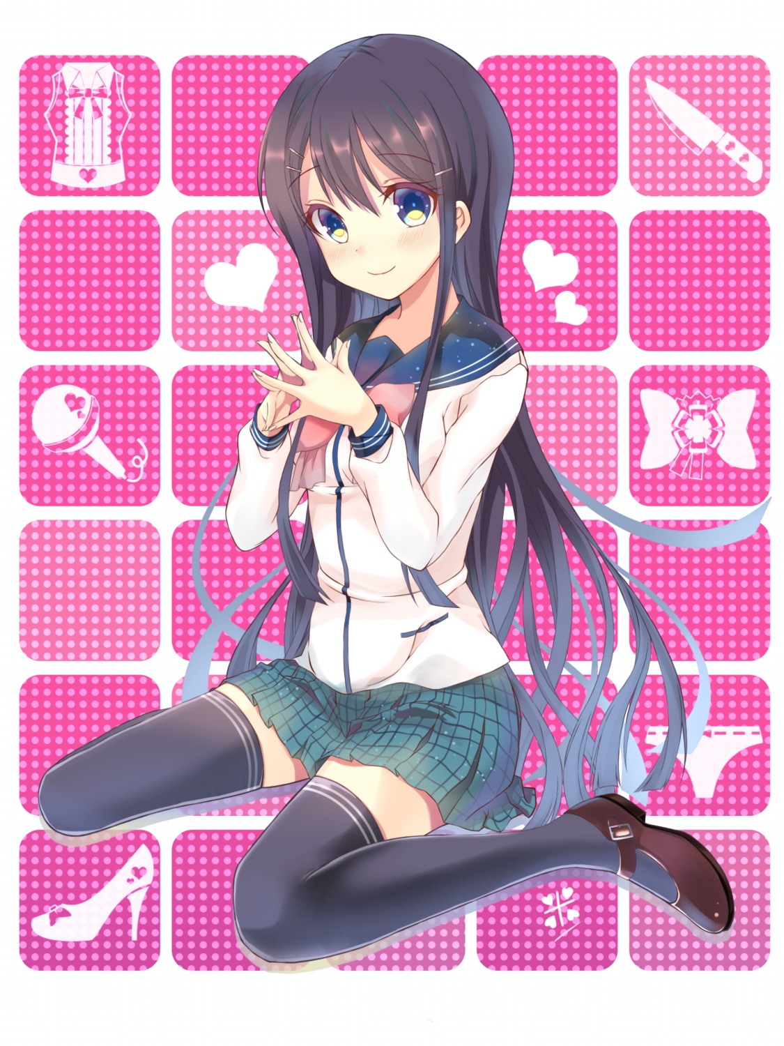 dangan-ronpa, komekomedan, maizono_sayaka, seifuku, thighhighs