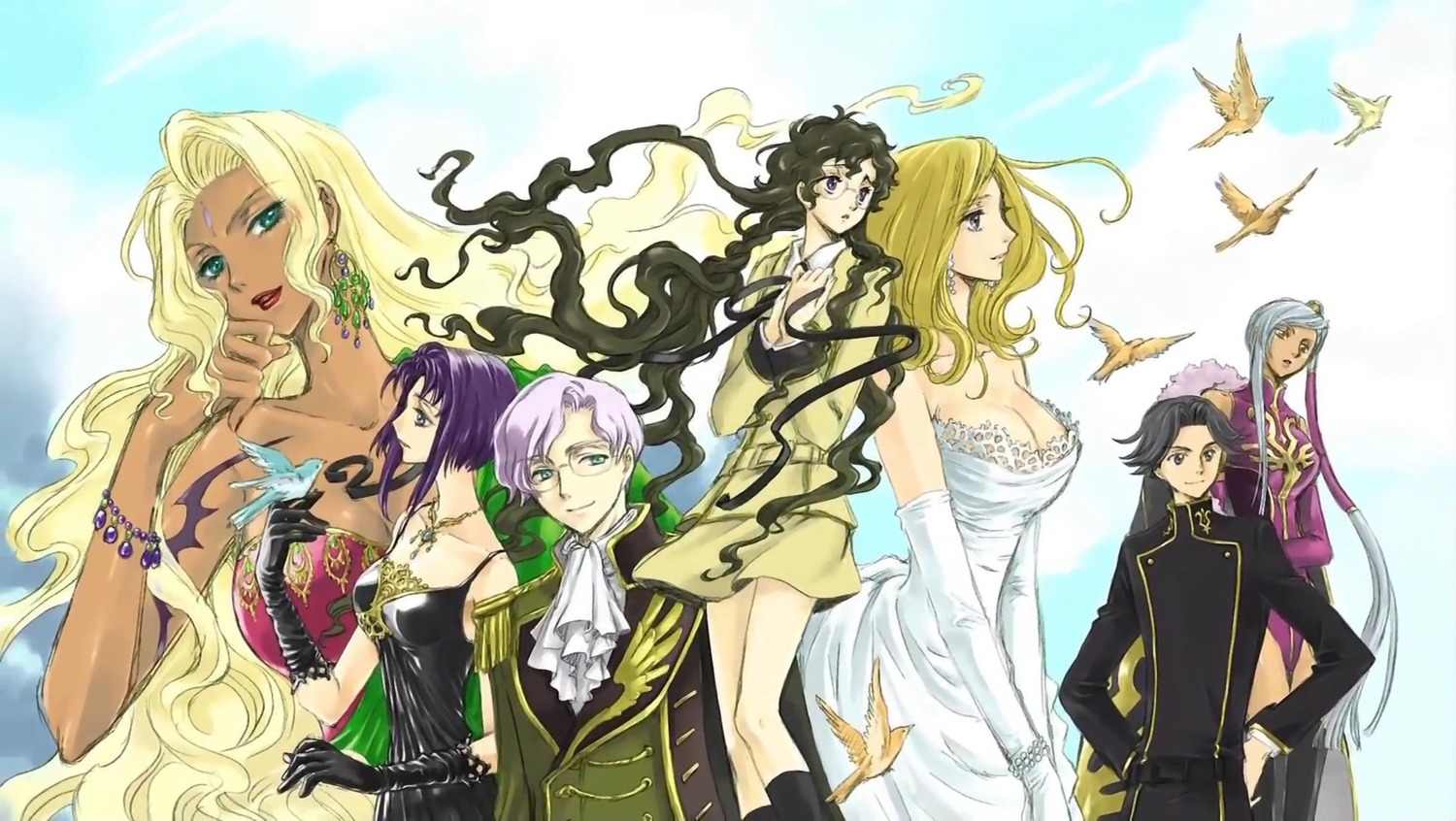 cecile_croomy, clamp, cleavage, code_geass, dress, lloyd_asplund, milly_ashford, nina_einstein