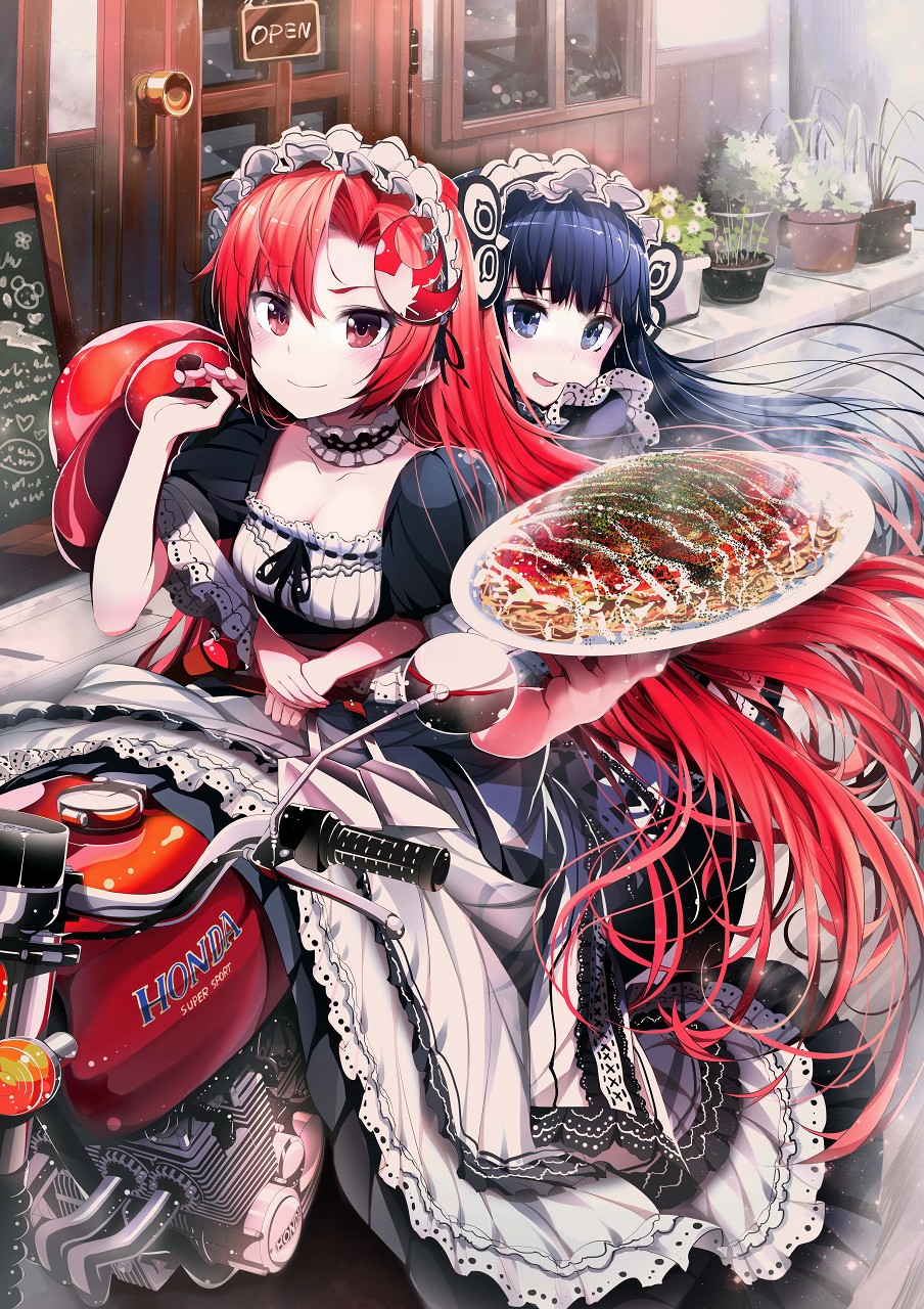 dress, maid, shirakaba