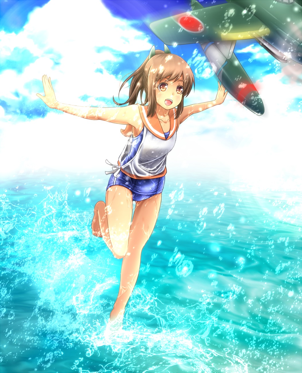 evandragon, i-401_(kancolle), kantai_collection, school_swimsuit, swimsuits, wet